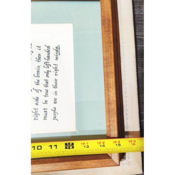 About Left-Handers Calligraphy Art Poem Verse Quotes Vintage 15x12" Signed - Picture 5 of 6